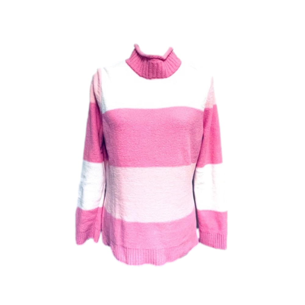 Crazy Horse A Liz Claiborne Company Pink Color Block Sweater